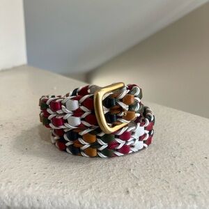 Vintage rainbow woven leather multicolor hippy boho‎  western 
Belt